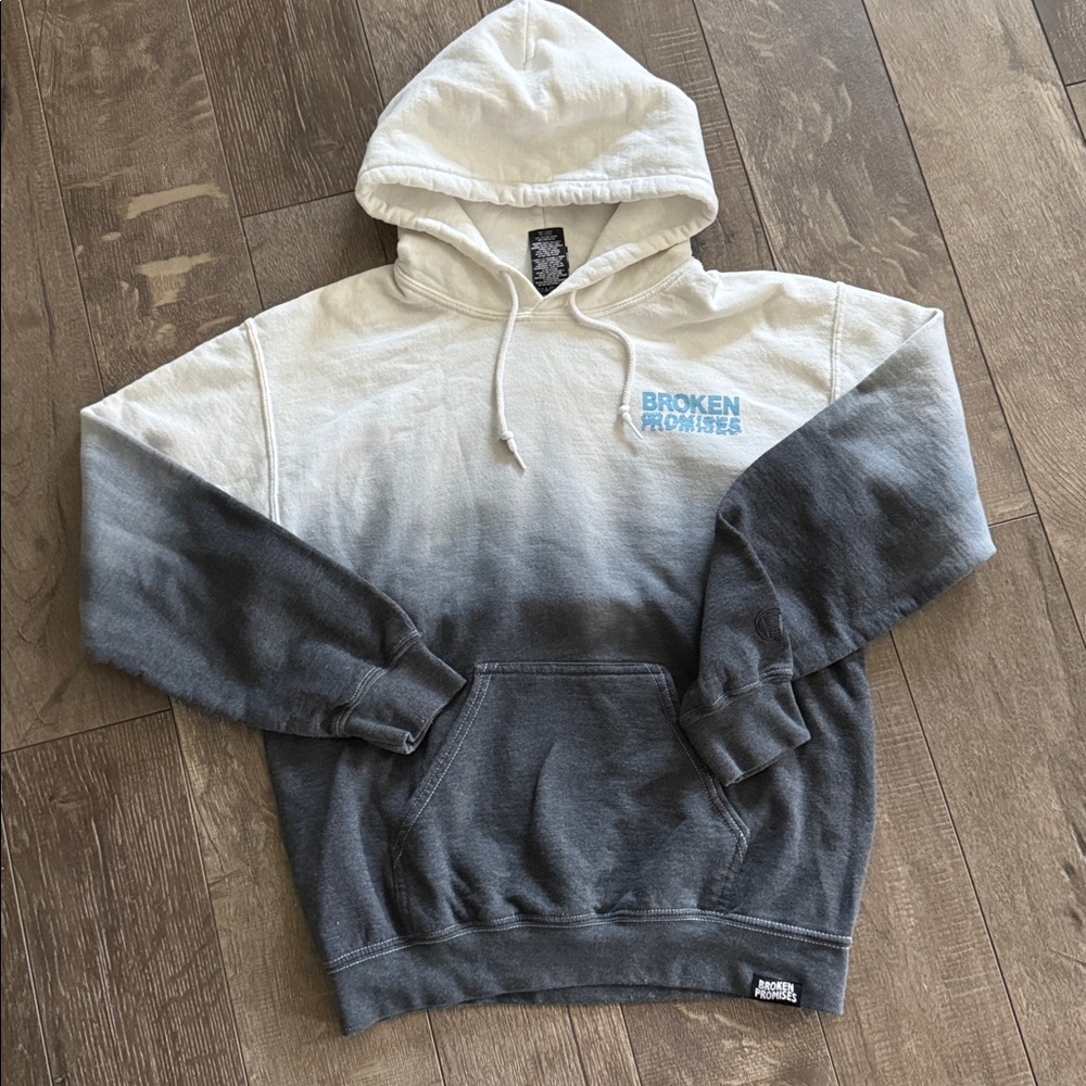 Broken Promises B&W dip-dyed snowglobe hoodie ❄️